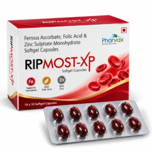 Ferrous Ascorbate Folic Acid Zinc Sulphate Monohydrate Softgel Capsules PCD Pharma Franchise